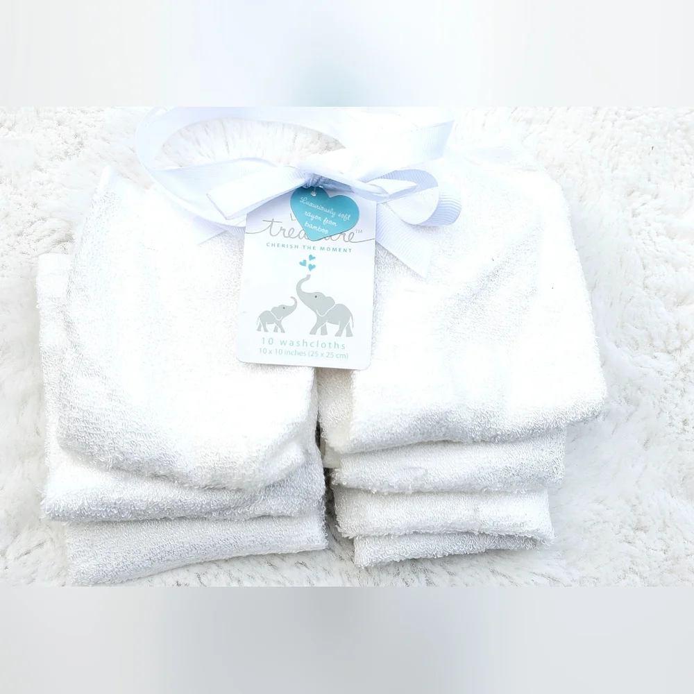 White Baby Washcloths Set Of 6